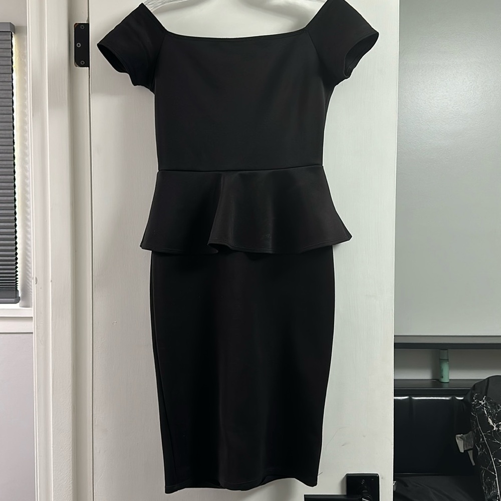 Off the shoulder little black dress